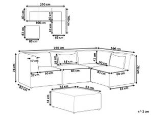 Modulsofa LEMVIG 5-tlg Beige - Taupe - 250 x 166 cm