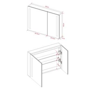 Spiegelschrank mit Infrarot (IR) Sensor Silber - Glas - 80 x 60 x 13 cm