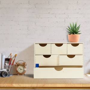 Schubladenbox Holz Weiß - Holzwerkstoff - 40 x 28 x 20 cm