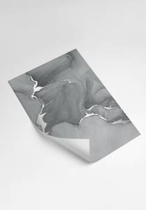 Staubiges Blau Silber Poster Set Papier - 70 x 50 x 70 cm