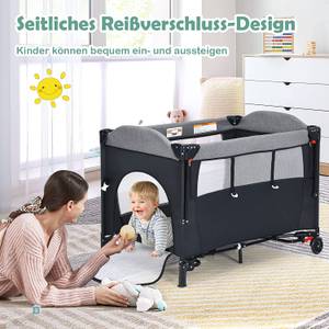 5 in 1 Babybett Babyreisebett Schwarz - Textil - 65 x 78 x 125 cm