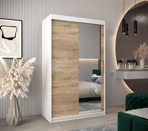 ARMOIRE À PORTES COULISSANTES TOKYO 2 Imitation chêne de Sonoma - Blanc - Largeur : 120 cm