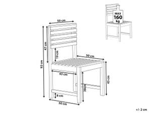 Gartenstuhl TREIA Braun - Massivholz - 50 x 92 x 50 cm