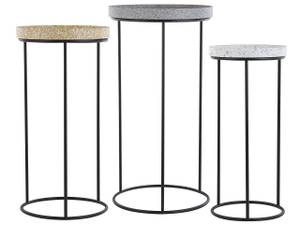 Table d'appoint TEXON Noir - Gris - Blanc - Jaune - Métal - 36 x 69 x 36 cm