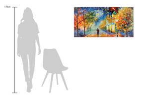 Tableau peint à la main Fateful Evening Bois massif - Textile - 120 x 60 x 4 cm