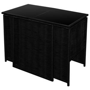 Gartenmöbel-Set Schwarz - Polyrattan - 58 x 76 x 102 cm