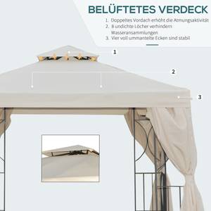 Gartenpavillon 84C-043CW Weiß - Metall - 295 x 265 x 295 cm