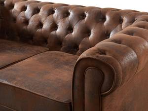 Sofa CHESTERFIELD Braun - Textil - 88 x 72 x 168 cm