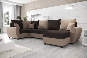 Ecksofa FION-LONG Beige - Braun - Holzwerkstoff - 305 x 89 x 140 cm