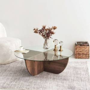 Table basse AYSUN Marron - Bois manufacturé - 90 x 30 x 90 cm