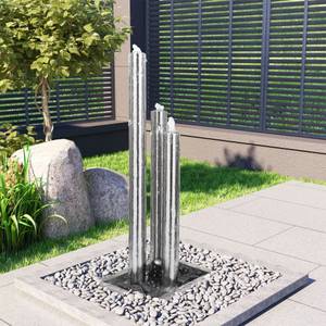 Gartenbrunnen Silber - Metall - 48 x 123 x 123 cm