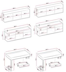 Kinderzimmer-Set TEEN FLEX 8-teilig Grau - Holzwerkstoff - 300 x 76 x 110 cm