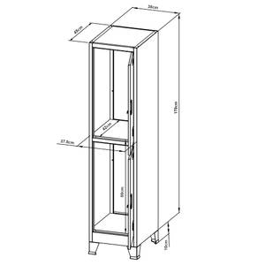 Casier métallique avec 2 portes Joroinen 2 porte