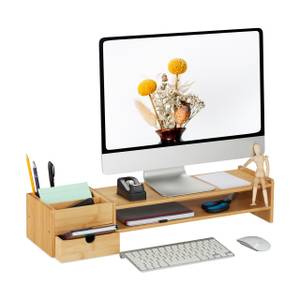 Monitorständer aus Bambus Braun - Bambus - Holzwerkstoff - 70 x 13 x 19 cm