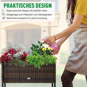 Hochbeet 867-039 Metall - Kunststoff - Polyrattan - 77 x 178 x 178 cm