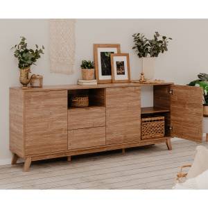 Buffet Budapest Marron - Bois manufacturé - 40 x 83 x 198 cm