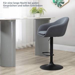 Barhocker mit Fußstütze 835-870V00CG Grau - Textil - 54 x 112 x 54 cm