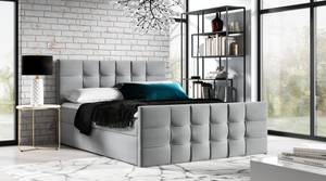 Boxspringbett KARLAN Grau - Breite: 202 cm