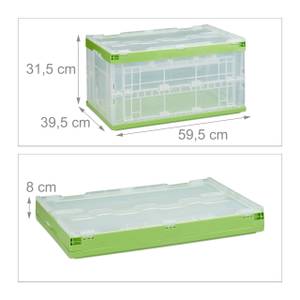 2 x Transparente Transportbox mit Deckel Grün - Durchscheinend