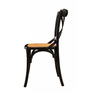 Chaise de Salle à Manger HARMONIE Noir - Bois massif - Bois/Imitation - 52 x 88 x 48 cm