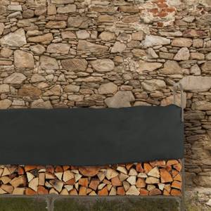 Range-bûches avec protection Noir - Marron - Métal - Textile - 250 x 122 x 30 cm