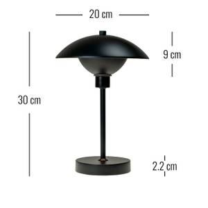 Tischlampe aufladbar Roma Schwarz - Metall - 20 x 30 x 20 cm