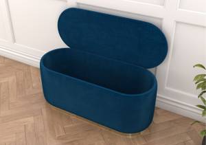 Ovaler Pouf Scarlett Marineblau