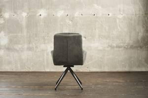 Chaise pivotante VINCE Microfibre Gris - Textile - 55 x 92 x 58 cm