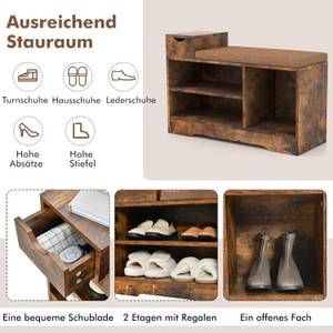 Schuhbank VH32863OR Braun - Holzwerkstoff - 30 x 53 x 80 cm