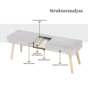 Sitzbank EMIL 120cm Grau - Breite: 120 cm