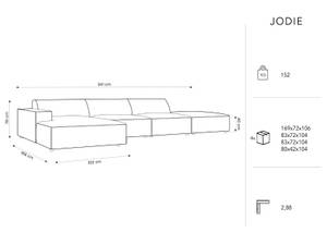 Ecksofa JODIE 5 Sitzplätze Grün