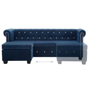 Sofa 3002823 Blau - Holzwerkstoff - Textil - 199 x 72 x 142 cm