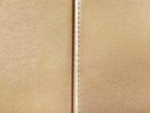 Doppelbett PARIS Gold - Silber - Breite: 215 cm - Echtleder - Matt lackiert