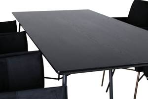 Essgruppe Pippi 9 (7-teilig) Schwarz - Massivholz - 90 x 75 x 190 cm