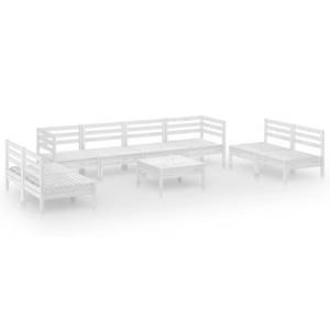 Garten-Lounge-Set Weiß - Massivholz - Holzart/Dekor - 64 x 29 x 64 cm