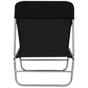 Lot de 2 chaises longues pliables Noir - Métal - 182 x 25 x 56 cm