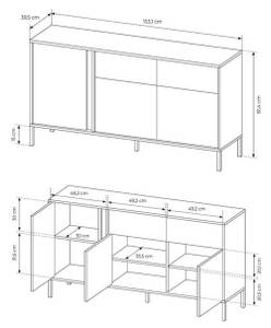 Kommode DAST ohne LED-Beleuchtung Beige - Holzwerkstoff - 153 x 81 x 40 cm