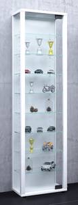 Holz Glas Stand Vitrine Edana Maxi Weiß - Holzwerkstoff - 33 x 115 x 18 cm