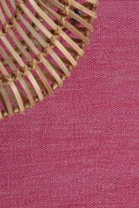 Kurzflorteppich Rainbow Kelim Pink - Naturfaser - Textil - 200 x 1 x 290 cm