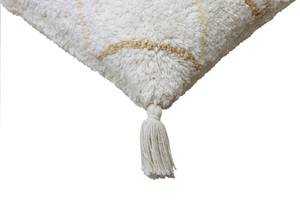 Coussin en coton lavable, ZAGORA Beige - Fibres naturelles - 25 x 35 x 35 cm