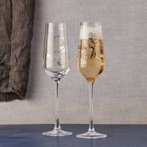 Skye Champagnerflöten 2er Set Gold - Glas - 7 x 25 x 7 cm