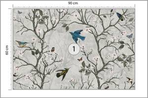 Papier Peint BRINDILLES Feuilles Oiseaux 90 x 60 x 60 cm