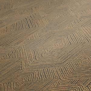 Strukturtapete Grafisch Gold Grau Bronze Grau - Kunststoff - Textil