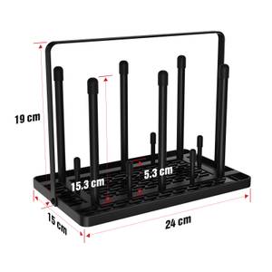 Flashenhalter Schwarz - Metall - 15 x 19 x 24 cm