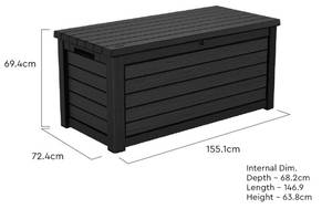 Northwood Aufbewahrungsbox Grau - Kunststoff - 73 x 70 x 156 cm