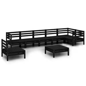 Garten-Lounge-Set Schwarz - Massivholz - Holzart/Dekor - 64 x 29 x 64 cm