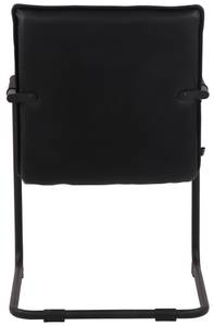 Chaise de salle à manger Gandia Lot de 2 Noir - Cuir véritable - 57 x 89 x 64 cm