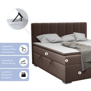 Boxspringbett Doppelbett Monaco Dunkelbraun - Breite: 160 cm