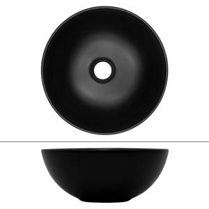 lavabo Ø 32x13,5 cm noir Noir - Céramique - Métal