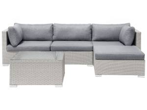 Lounge Set SANO 5-tlg Grau - Hellgrau - Ecke davorstehend links